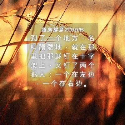 Picture 04 - 路 加 福 音 23:33 CUVS - 到 了 一 个 地 方 ， 名 叫 髑 髅 地 - Bible Verse Picture