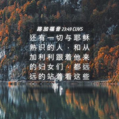 Picture 04 - 路 加 福 音 23:49 CUVS - 还 有 一 切 与 耶 稣 熟 识 的 人 ， - Bible Verse Picture