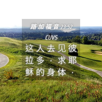 Picture 04 - 路 加 福 音 23:52 CUVS - 这 人 去 见 彼 拉 多 ， 求 耶 稣 的 - Bible Verse Picture