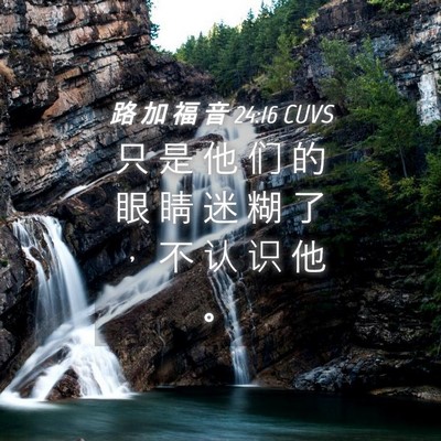 Picture 04 - 路 加 福 音 24:16 CUVS - 只 是 他 们 的 眼 睛 迷 糊 了 ， 不 - Bible Verse Picture