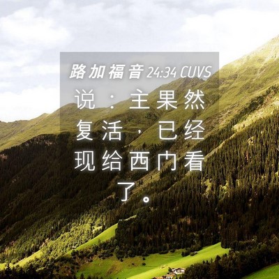 Picture 04 - 路 加 福 音 24:34 CUVS - 说 ： 主 果 然 复 活 ， 已 经 现 给 - Bible Verse Picture
