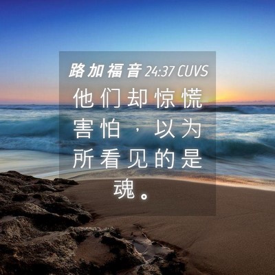 Picture 04 - 路 加 福 音 24:37 CUVS - 他 们 却 惊 慌 害 怕 ， 以 为 所 看 - Bible Verse Picture