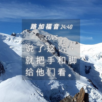 Picture 04 - 路 加 福 音 24:40 CUVS - 说 了 这 话 ， 就 把 手 和 脚 给 他 - Bible Verse Picture