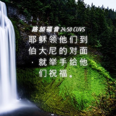 Picture 04 - 路 加 福 音 24:50 CUVS - 耶 稣 领 他 们 到 伯 大 尼 的 对 面 - Bible Verse Picture
