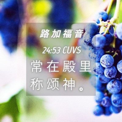 Picture 04 - 路 加 福 音 24:53 CUVS - 常 在 殿 里 称 颂 神 - Bible Verse Picture