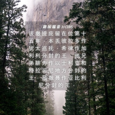 Picture 04 - 路 加 福 音 3:1 CUVS - 该 撒 提 庇 留 在 位 第 十 五 年 ， - Bible Verse Picture