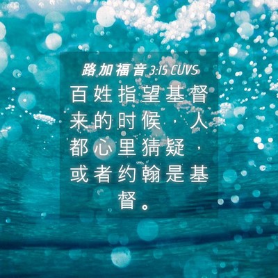 Picture 04 - 路 加 福 音 3:15 CUVS - 百 姓 指 望 基 督 来 的 时 候 ， 人 - Bible Verse Picture