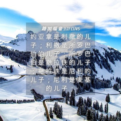 Picture 04 - 路 加 福 音 3:27 CUVS - 约 亚 拿 是 利 撒 的 儿 子 ； 利 撒 - Bible Verse Picture