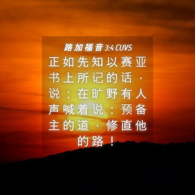 Picture 04 - 路 加 福 音 3:4 CUVS - 正 如 先 知 以 赛 亚 书 上 所 记 的 - Bible Verse Picture
