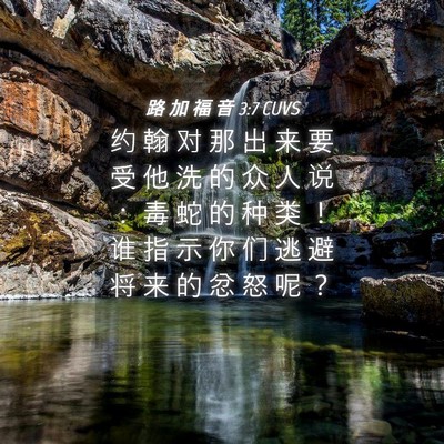 Picture 04 - 路 加 福 音 3:7 CUVS - 约 翰 对 那 出 来 要 受 他 洗 的 众 - Bible Verse Picture