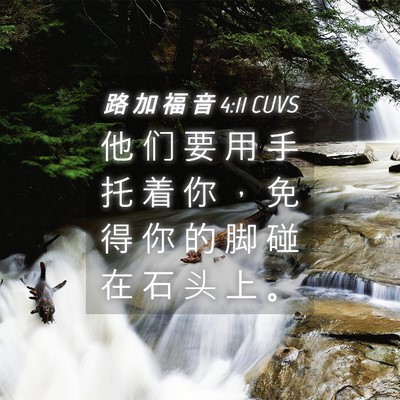 Picture 04 - 路 加 福 音 4:11 CUVS - 他 们 要 用 手 托 着 你 ， 免 得 你 - Bible Verse Picture