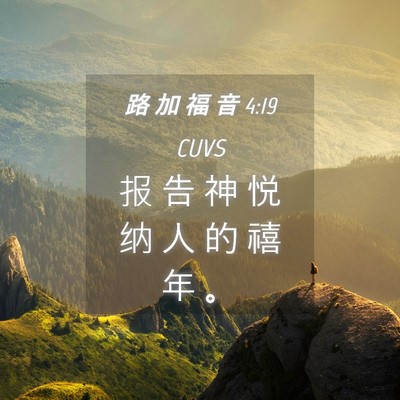 Picture 04 - 路 加 福 音 4:19 CUVS - 报 告 神 悦 纳 人 的 禧 年 - Bible Verse Picture
