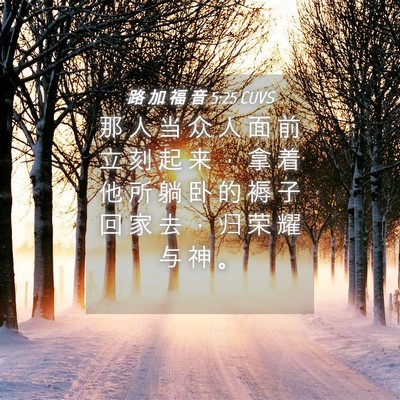 Picture 04 - 路 加 福 音 5:25 CUVS - 那 人 当 众 人 面 前 立 刻 起 来 ， - Bible Verse Picture