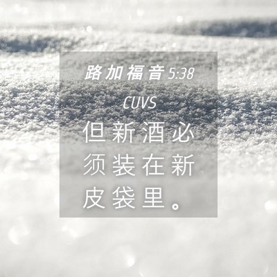 Picture 04 - 路 加 福 音 5:38 CUVS - 但 新 酒 必 须 装 在 新 皮 袋 里 - Bible Verse Picture