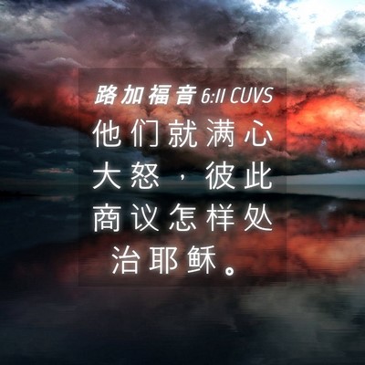 Picture 04 - 路 加 福 音 6:11 CUVS - 他 们 就 满 心 大 怒 ， 彼 此 商 议 - Bible Verse Picture