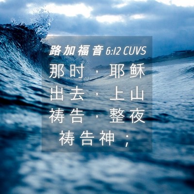 Picture 04 - 路 加 福 音 6:12 CUVS - 那 时 ， 耶 稣 出 去 ， 上 山 祷 告 - Bible Verse Picture