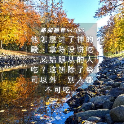 Picture 04 - 路 加 福 音 6:4 CUVS - 他 怎 麽 进 了 神 的 殿 ， 拿 陈 设 - Bible Verse Picture