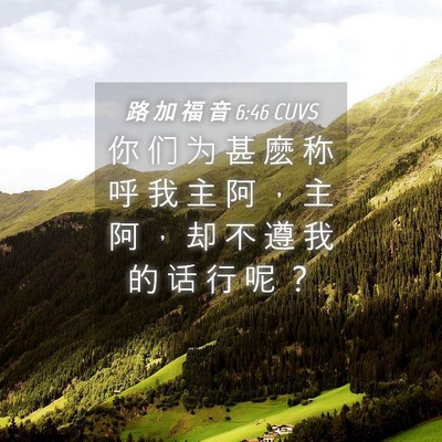 Picture 04 - 路 加 福 音 6:46 CUVS - 你 们 为 甚 麽 称 呼 我 主 阿 ， 主 - Bible Verse Picture