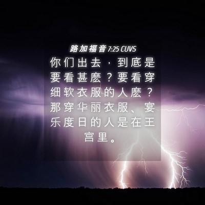 Picture 04 - 路 加 福 音 7:25 CUVS - 你 们 出 去 ， 到 底 是 要 看 甚 麽 - Bible Verse Picture