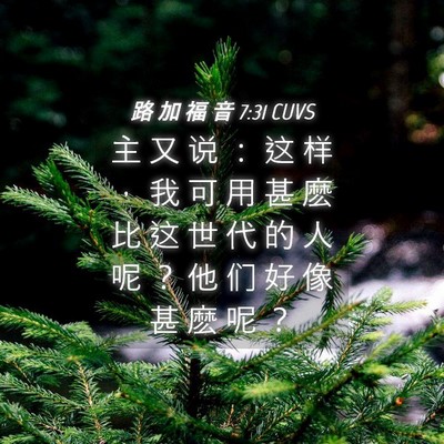 Picture 04 - 路 加 福 音 7:31 CUVS - 主 又 说 ： 这 样 ， 我 可 用 甚 麽 - Bible Verse Picture