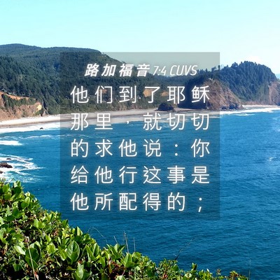 Picture 04 - 路 加 福 音 7:4 CUVS - 他 们 到 了 耶 稣 那 里 ， 就 切 切 - Bible Verse Picture