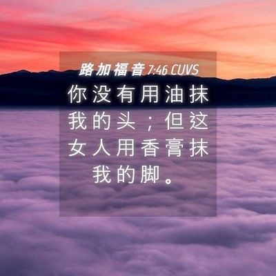 Picture 04 - 路 加 福 音 7:46 CUVS - 你 没 有 用 油 抹 我 的 头 ； 但 这 - Bible Verse Picture