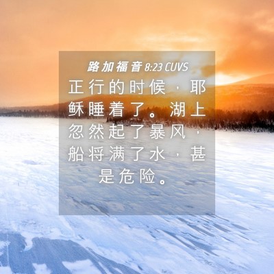 Picture 04 - 路 加 福 音 8:23 CUVS - 正 行 的 时 候 ， 耶 稣 睡 着 了 。 - Bible Verse Picture