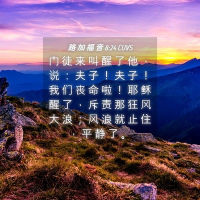 Picture 04 - 路 加 福 音 8:24 CUVS - 门 徒 来 叫 醒 了 他 ， 说 ： 夫 子 - Bible Verse Picture