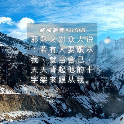 Picture 04 - 路 加 福 音 9:23 CUVS - 耶 稣 又 对 众 人 说 ： 若 有 人 要 - Bible Verse Picture