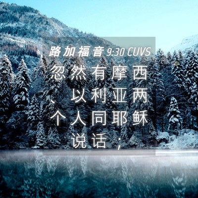 Picture 04 - 路 加 福 音 9:30 CUVS - 忽 然 有 摩 西 、 以 利 亚 两 个 人 - Bible Verse Picture