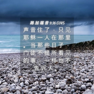 Picture 04 - 路 加 福 音 9:36 CUVS - 声 音 住 了 ， 只 见 耶 稣 一 人 在 - Bible Verse Picture