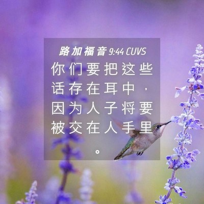 Picture 04 - 路 加 福 音 9:44 CUVS - 你 们 要 把 这 些 话 存 在 耳 中 ， - Bible Verse Picture