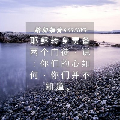 Picture 04 - 路 加 福 音 9:55 CUVS - 耶 稣 转 身 责 备 两 个 门 徒 ， 说 - Bible Verse Picture