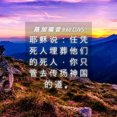 Picture 04 - 路 加 福 音 9:60 CUVS - 耶 稣 说 ： 任 凭 死 人 埋 葬 他 们 - Bible Verse Picture
