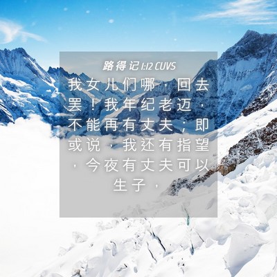 Picture 04 - 路 得 记 1:12 CUVS - 我 女 儿 们 哪 ， 回 去 罢 ！ 我 年 - Bible Verse Picture