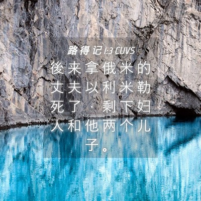 Picture 04 - 路 得 记 1:3 CUVS - 後 来 拿 俄 米 的 丈 夫 以 利 米 勒 - Bible Verse Picture