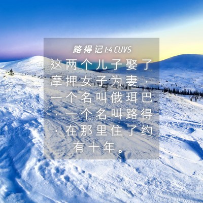 Picture 04 - 路 得 记 1:4 CUVS - 这 两 个 儿 子 娶 了 摩 押 女 子 为 - Bible Verse Picture