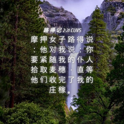 Picture 04 - 路 得 记 2:21 CUVS - 摩 押 女 子 路 得 说 ： 他 对 我 说 - Bible Verse Picture