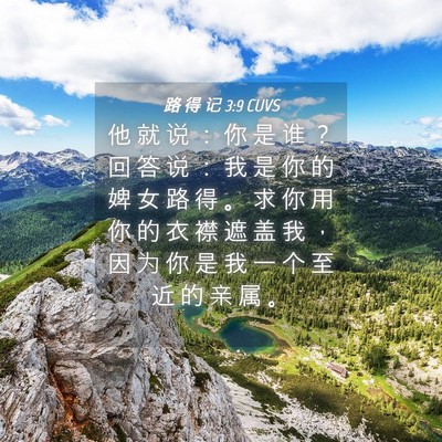 Picture 04 - 路 得 记 3:9 CUVS - 他 就 说 ： 你 是 谁 ？ 回 答 说 ： - Bible Verse Picture