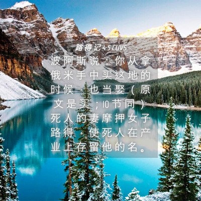 Picture 04 - 路 得 记 4:5 CUVS - 波 阿 斯 说 ： 你 从 拿 俄 米 手 中 - Bible Verse Picture