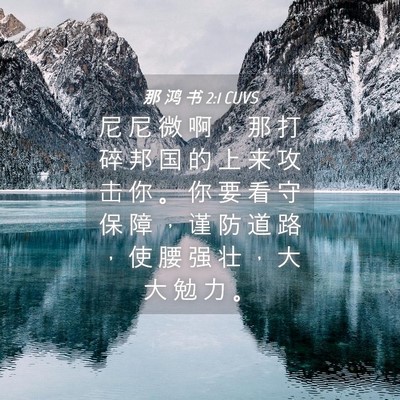 Picture 04 - 那 鸿 书 2:1 CUVS - 尼 尼 微 啊 ， 那 打 碎 邦 国 的 上 - Bible Verse Picture