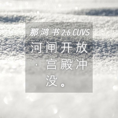 Picture 04 - 那 鸿 书 2:6 CUVS - 河 闸 开 放 ， 宫 殿 冲 没 - Bible Verse Picture
