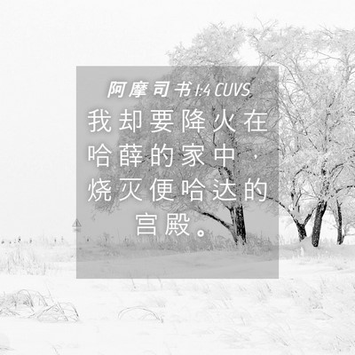 Picture 04 - 阿 摩 司 书 1:4 CUVS - 我 却 要 降 火 在 哈 薛 的 家 中 ， - Bible Verse Picture