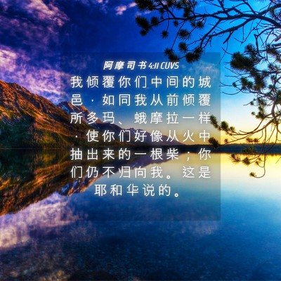Picture 04 - 阿 摩 司 书 4:11 CUVS - 我 倾 覆 你 们 中 间 的 城 邑 ， 如 - Bible Verse Picture