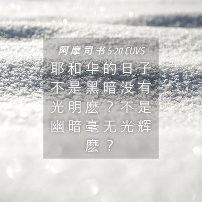 Picture 04 - 阿 摩 司 书 5:20 CUVS - 耶 和 华 的 日 子 不 是 黑 暗 没 有 - Bible Verse Picture