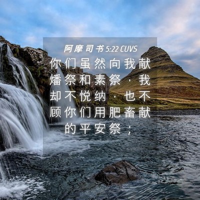 Picture 04 - 阿 摩 司 书 5:22 CUVS - 你 们 虽 然 向 我 献 燔 祭 和 素 祭 - Bible Verse Picture