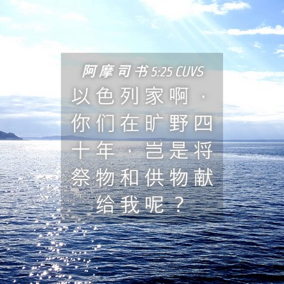 Picture 04 - 阿 摩 司 书 5:25 CUVS - 以 色 列 家 啊 ， 你 们 在 旷 野 四 - Bible Verse Picture