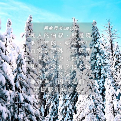 Picture 04 - 阿 摩 司 书 6:10 CUVS - 死 人 的 伯 叔 ， 就 是 烧 他 尸 首 - Bible Verse Picture