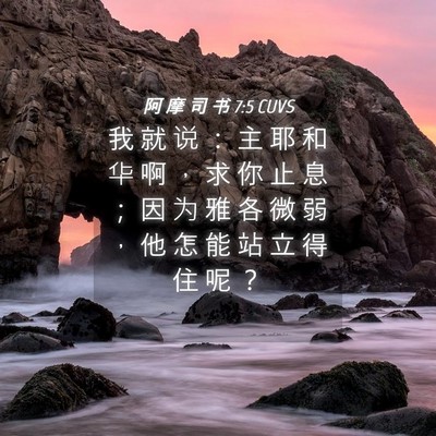 Picture 04 - 阿 摩 司 书 7:5 CUVS - 我 就 说 ： 主 耶 和 华 啊 ， 求 你 - Bible Verse Picture