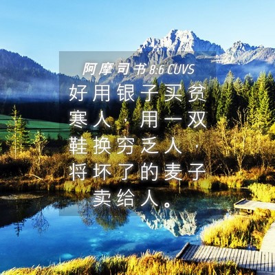 Picture 04 - 阿 摩 司 书 8:6 CUVS - 好 用 银 子 买 贫 寒 人 ， 用 一 双 - Bible Verse Picture